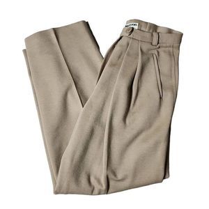 Vintage Sonia rykiel pure wool tan pleated women's trouser pants
